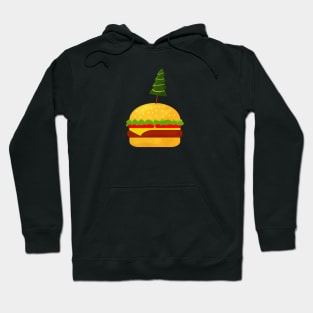 Christmas tree on burger Hoodie